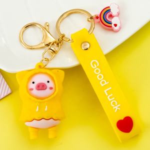 Fille créatif cochon porte-clés mignon imperméable cochon pendentif écouteur étui de protection sac suspendu décoration caoutchouc souple petit cadeau-F - Product Image 6