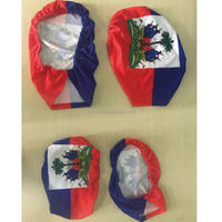 Drapeaux de voiture haïtiens 100 % polyester, 30x45 cm, avec mât de 45 cm, manchon blanc et deux œillets
