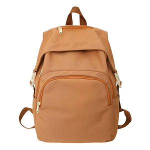 กระเป๋าเป้นักเรียนแฟชั่นในเมืองสำหรับเด็กนักเรียนหญิงมัธยมต้นความจุขนาดใหญ่สไตล์ลำลองสีน้ำตาล14นิ้ว - Product Image 4