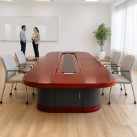 Table de conférence moderne en bois, mobilier de bureau exécutif, bureau de salle de réunion, table de réunion sur mesure en bois massif, fourniture directe d'usine