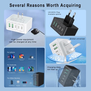 Chargeur rapide 5-en-1 HNT Cube Blanc & Noir 2A3C USB Adaptateur mural USB Prise UK/US/EU pour <span class=keywords><strong>Apple</strong></span> Prêt à être expédié pour iPhone 17/16 - Product Image 6