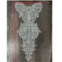Nouveau design fait à la main strass broderie appliques patchs coudre sur les cols pour robe de mariée