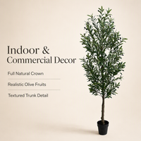 Arbre d'olivier artificiel en gros de 1,80 m, plante d'olivier artificielle réaliste en pot pour décoration intérieure de salon