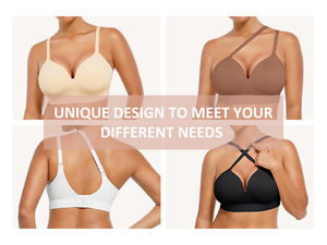 Hexin Women's Full Coverage Wireless Bralettes Comfortable Everyday <strong>Bras</strong> with Adjustable Straps Customizable Cup Logo Wholesale - Product Image 5