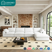 Ensemble de canapés modulaires sectionnels modernes et doux, style crème, en tissu, pour salon, modèle Lounge, grand canapé nuage blanc