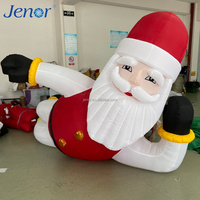 Père Noël gonflable de dessin animé couché pour la scène, décoration de fête du Nouvel An, publicité