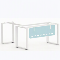 Mobilier moderne bureau cadre de table en métal bureau ordinateur bureau en forme de L avec table ronde cadre de table d'appoint