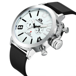 Reloj de Lujo PAULAREIS para Hombre con Correa de Silicona, Reloj de Pulsera Mecánico Automático Grande, Cronógrafo Resistente al Agua - Product Image 1