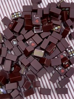Ensemble de mahjong américain Remsen, 160 tuiles en acrylique couleur sang de bœuf, jeu de Mah-Jongg gravé avec des jokers, cadeau de luxe Brooklyn Brownstone NMJL