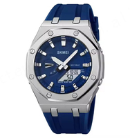 Jam Tangan Olahraga Quartz SKMEI 2243 Dual Movt Berkualitas Tahun 2025 dengan Alarm Harian untuk Pria, Arloji Silikon Murah untuk Pria