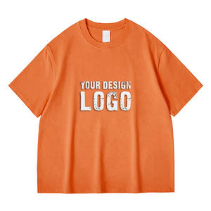 Camiseta Deportiva Holgada de Algodón con Estampado Personalizado, Color Sólido, Estilo Casual Urbano, Hombros Caídos, Lavada, Tallas Grandes para Hombre - Product Image 3