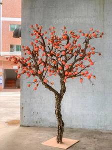 Artificielle Kaki <span class=keywords><strong>Arbre</strong></span> Cour Paysage Hôtel Vitrine Plantes Vertes Intérieur Paysage Décoration Arbres - Product Image 2