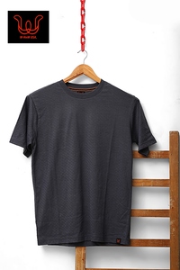 T-shirt à col rond en tricot texturé de qualité supérieure pour homme – T-shirt en coton slub à manches courtes et coupe ajustée - Product Image 2