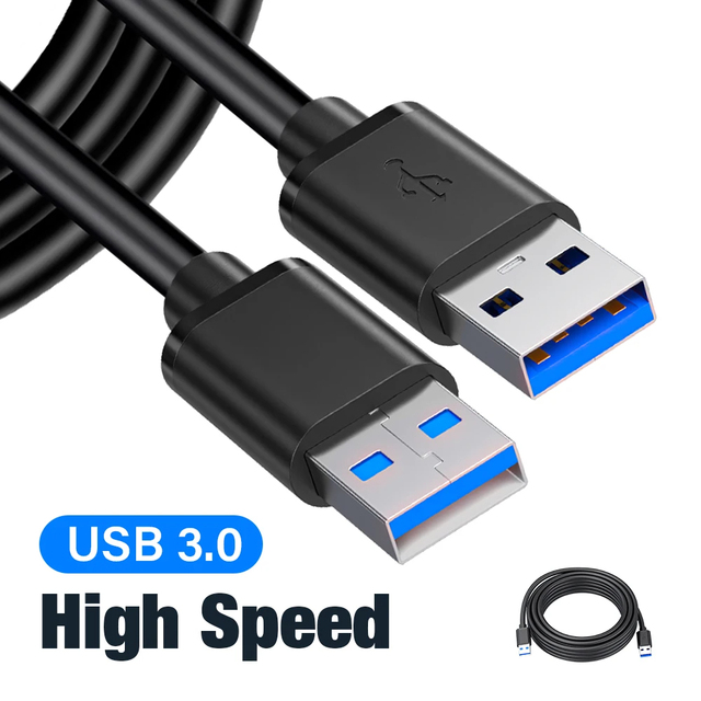 Usb3.0 Male to Male Cable Fast Transfer Data Cable 5 Gbps USB 3.0 Cable for Computer Mobile Hard Disk Laptop Radiator