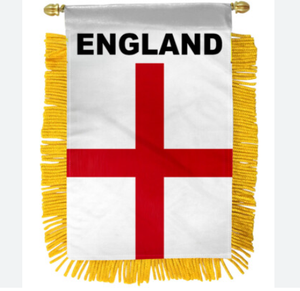 Drapeau suspendu de l'Angleterre, mini drapeau de voiture pour la Coupe du Monde de football, bannière pour rétroviseur avec ventouse, à franges dorées, double face, 10*15cm - Product Image 1