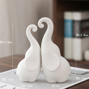 Design creativo della coppia di ornamenti in ceramica con elefante a tema amore per la casa, mobile per la TV, armadio per il vino, decorazione, <span class=keywords><strong>regalo</strong></span> - Product Image 6