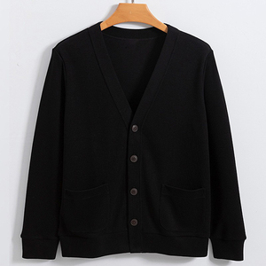 Cardigan pour homme, col en V, tricot en coton, vêtement d'extérieur, ample, décontracté, résistant aux plis, de haute qualité, pull en coton pour homme, cardigan en tricot - Product Image 4