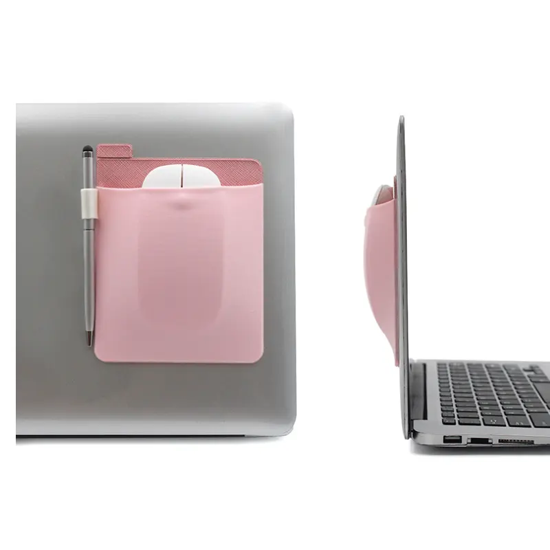 Computador criativo Lycra Mouse adesivo traseiro multifuncional cartão caneta titular laptop mouse volta armazenamento saco