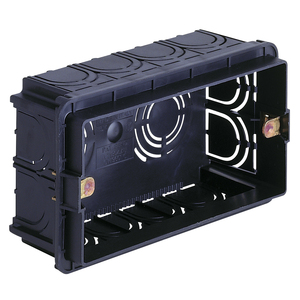 Caja de montaje empotrado de 13.1x6.9x5 cm, caja eléctrica de plástico negro para instalación en pared - Product Image 1