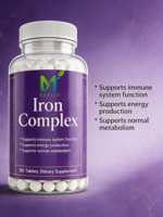 Complément Alimentaire OEM Iron Complex 90 Comprimés, Soutient la Fonction du Système Immunitaire, Favorise la Production d'Énergie