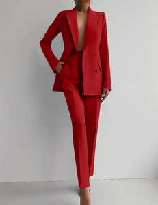 <span class=keywords><strong>Ensemble</strong></span> tailleur élégant et ajusté pour femme, collection 2026, veste croisée et pantalon deux pièces de haute qualité, style décontracté chic - Product Image 5
