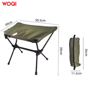 Silla Plegable para Exteriores Woqi, 50.5X39X39 cm, Aluminio Color Caqui, Taburete Portátil para Camping - Product Image 1