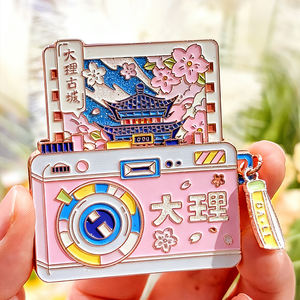 מגנטים מותאמים אישית למקרר מתכת סגסוגת אבץ קריקטורה מצופה זהב ציון דרך 3d מקרר מגנט למתנות מזכרות - Product Image 1