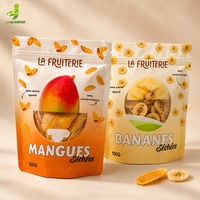 Op maat gedrukte matte food grade stand-up pouches met hersluitbare zip lock sluiting van Mylar voor gedroogd fruit en snackverpakkingen