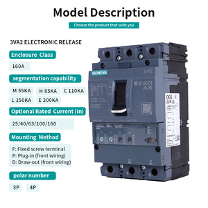 Disjoncteur Siemens MCCB extractible 3VA2M160 R25 ETU320 avec 3P 690V 200kA de capacité de coupure - En stock - Product Image 3