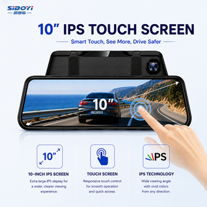 กล้องติดรถยนต์แบบกระจกมองหลังอัจฉริยะ ขนาด 10 นิ้ว IPS 2.5D กระจกสีขาว หน้าจอ 1080P 720P รองรับการแบ่งหน้าจอ กล้องคู่ บันทึกวิดีโอ - Product Image 2