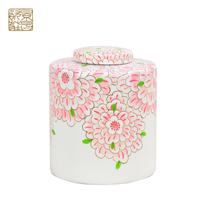 Jarrón de Porcelana <span class=keywords><strong>Rosa</strong></span> Estilo Art Deco Chino al por Mayor, con Pintura de Flores, Florero de Cerámica para Mesa - Product Image 2