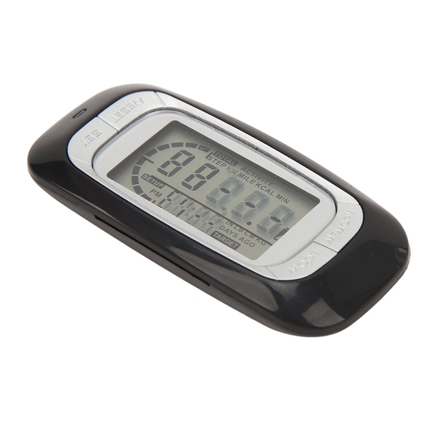 Step Counter Portable Calorie Time Recording Function 7 Day Memory LED Light 3D Pedometer for Hiking Walking