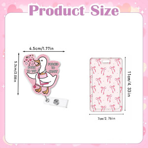 In-stock cross-border acrylic rotating alligator <b>clip</b> badge scroll push-to-open card holder with UV varnish and embossed design. - Product Image 4