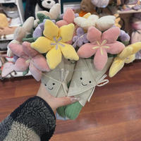 Rangkaian Bunga Genggam Fun Bouquet - Boneka Hewan Lucu dalam Pot, Boneka Penghibur, Hadiah Wisuda/Pernikahan/Ulang Tahun Anak Perempuan