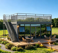 Maison conteneur de 20 pieds à toit pointu détachable, design respirant, marque STC, utilisation postmoderne pour chantier temporaire, garantie 5 ans