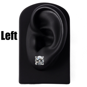 Orecchini Solitario in Argento Sterling <span class=keywords><strong>925</strong></span> con Moissanite VVS Taglio Rotondo Placcato <span class=keywords><strong>Oro</strong></span>, Certificati da Tester per Diamanti, da 0.1 a 5 <span class=keywords><strong>Carati</strong></span> - Product Image 4