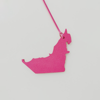 Llavero de Cuero PU con Forma de Mapa de Dubái, Emiratos Árabes Unidos, Accesorio de Moda para Bolsos, Venta Caliente