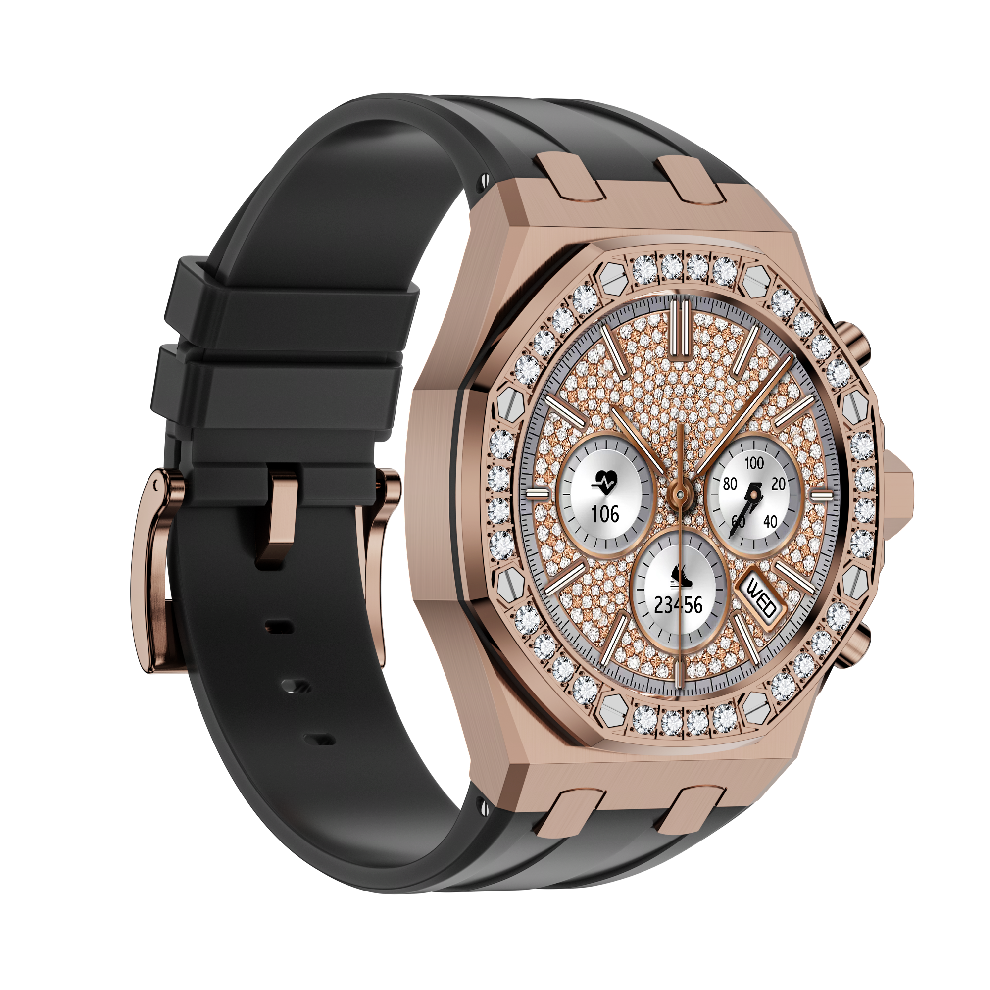 Diamant rond en or rose