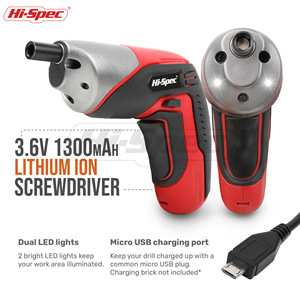 Hi-Spec Electric <b>Screwdriver</b> 3.6V Rechargeable With 102 Pc Bit <b>Set</b> For DIY Repair - Product Image 2