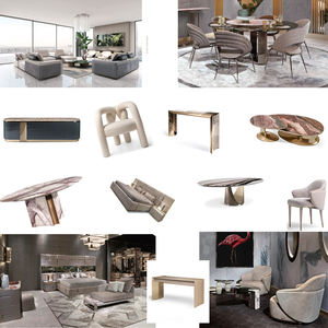 خزانة جانبية فاخرة من خشب البلوط/الصنوبر المعاد تدويره مع أدراج ذهبية أنيقة وإطار خشبي راقي - Product Image 6