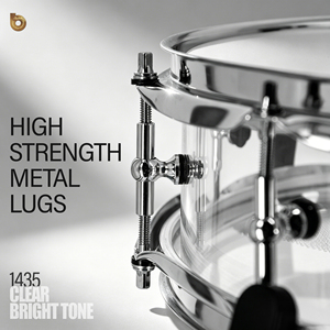 กลองสแนร์อะคริลิคใส Beatello ขนาด 14x3.5 นิ้ว สำหรับมืออาชีพ พร้อมหูจับสังกะสีแบบหนาพิเศษ และแผ่นปรับเสียง สำหรับการแสดงบนเวที - Product Image 3