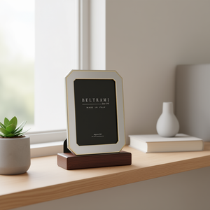 Beltrami Silver Plated Photo <b>Frame</b> with Embossing <b>Printing</b> Durable Rectangle Wood Base Made in Italy Argento 999 - Product Image 3