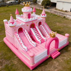 Castelo Inflável Comercial Princesa Rosa, Castelos Infláveis para Casamentos, Trampolim Adequado para Crianças e Adultos - Product Image 5