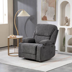 Sillón <span class=keywords><strong>Reclinable</strong></span> Eléctrico Económico con Diseño Ergonómico, Tapizado en Tela, con Portavasos y Puertos USB para Sala de Estar Moderna - Product Image 1
