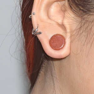 حار بيع العقيق الفيروز الطبيعي العضوي حجر المقابس اللحم الأنفاق مقاييس 6-25 مللي متر الأذن المتوسع نقالات حجر الأذن المقابس - Product Image 6