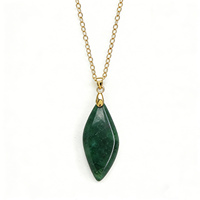 Collier ras du cou minimaliste hypoallergénique en pierre semi-précieuse jaspe fleur de Bohême avec pendentif et chaîne, vente en gros, anniversaire