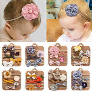 5 pz/lotto alla moda carino archi neonato fiore elastico Swaddle turbante principessa ragazze accessori per <span class=keywords><strong>capelli</strong></span> Baby Hairband Set - Product Image 2