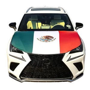 Low MOQ Fast Shipping Spandex Stretch Custom Logo Sublimation Large Size Campaign Engine National Mexico Car Hood Cover Flag