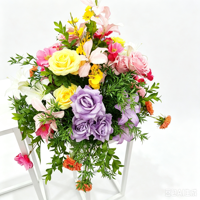Colonnes romaines, pots de fleurs en soie, marqueurs de chemin floraux, décorations pour vitrine de magasin, événement d'ouverture de boutique, autres pivoines artificielles pour mariage