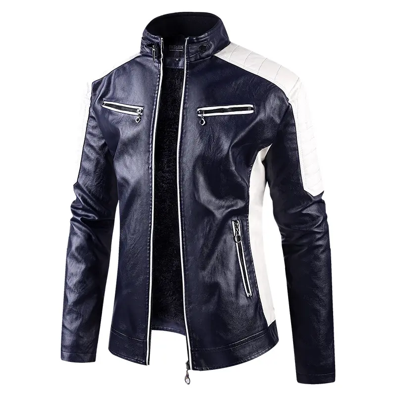 2022 Осенняя флисовая ветровка из искусственной кожи, одежда на заказ, кожаная мотоциклетная куртка с вышивкой для мужчин